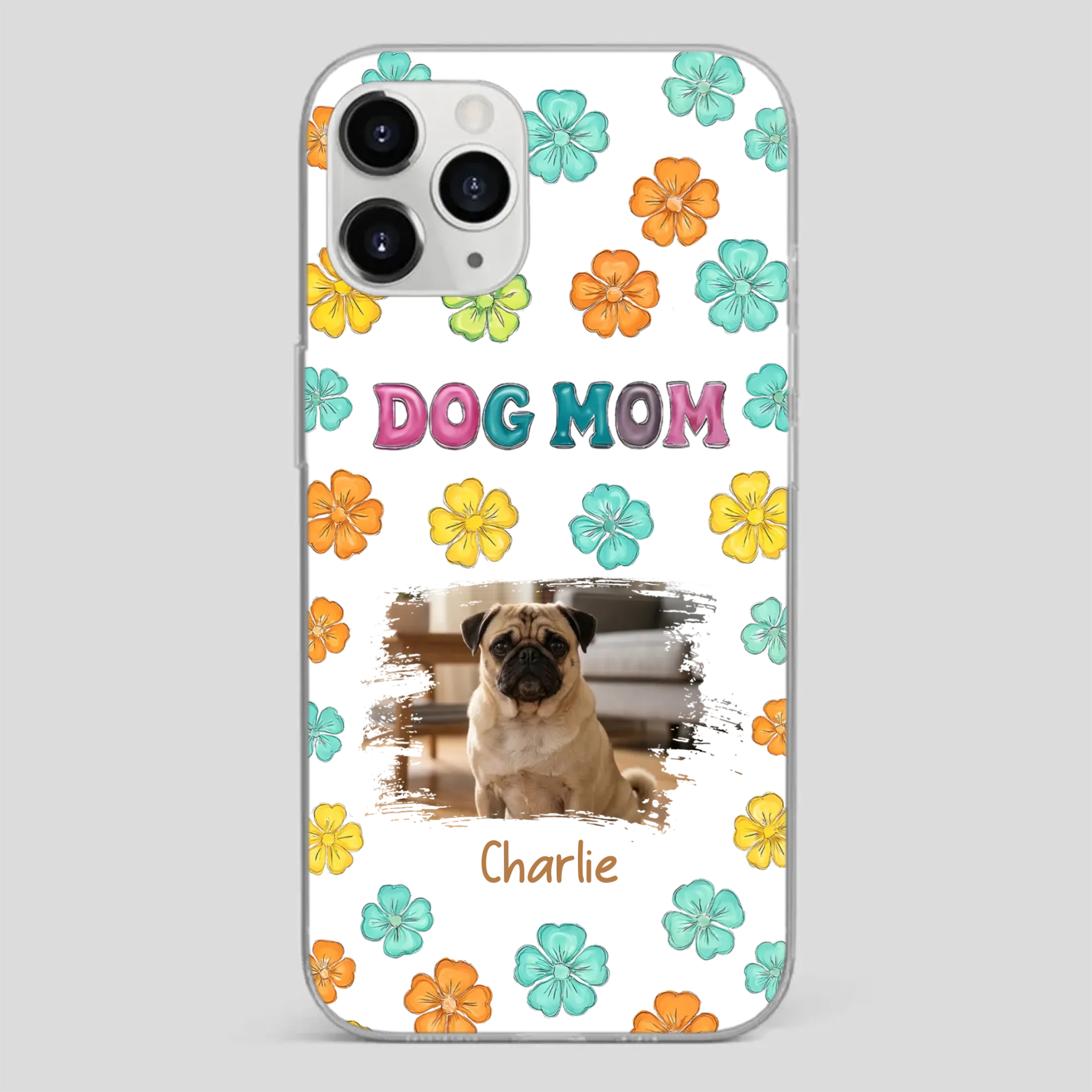 Personalized Pug Lover Phone Case – Custom Dog Name & Photo | 89Prints