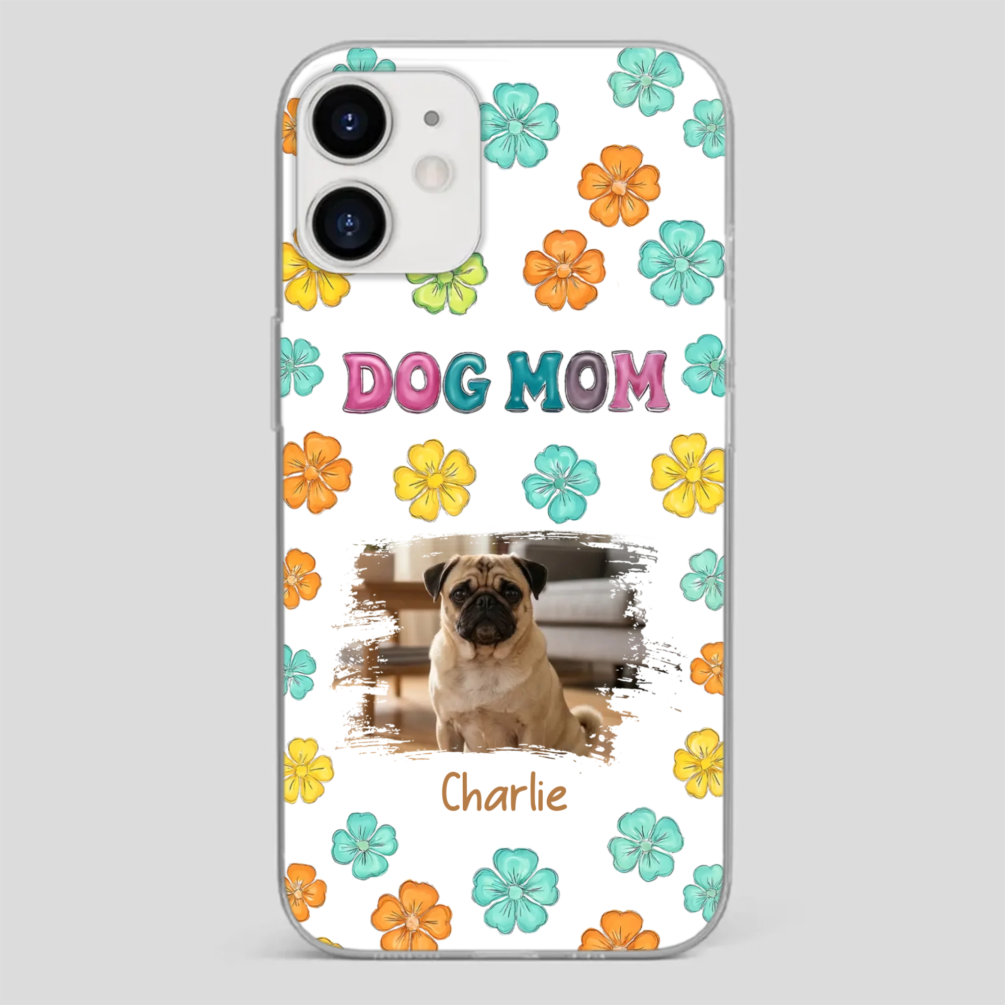 Personalized Pug Lover Phone Case – Custom Dog Name & Photo | 89Prints
