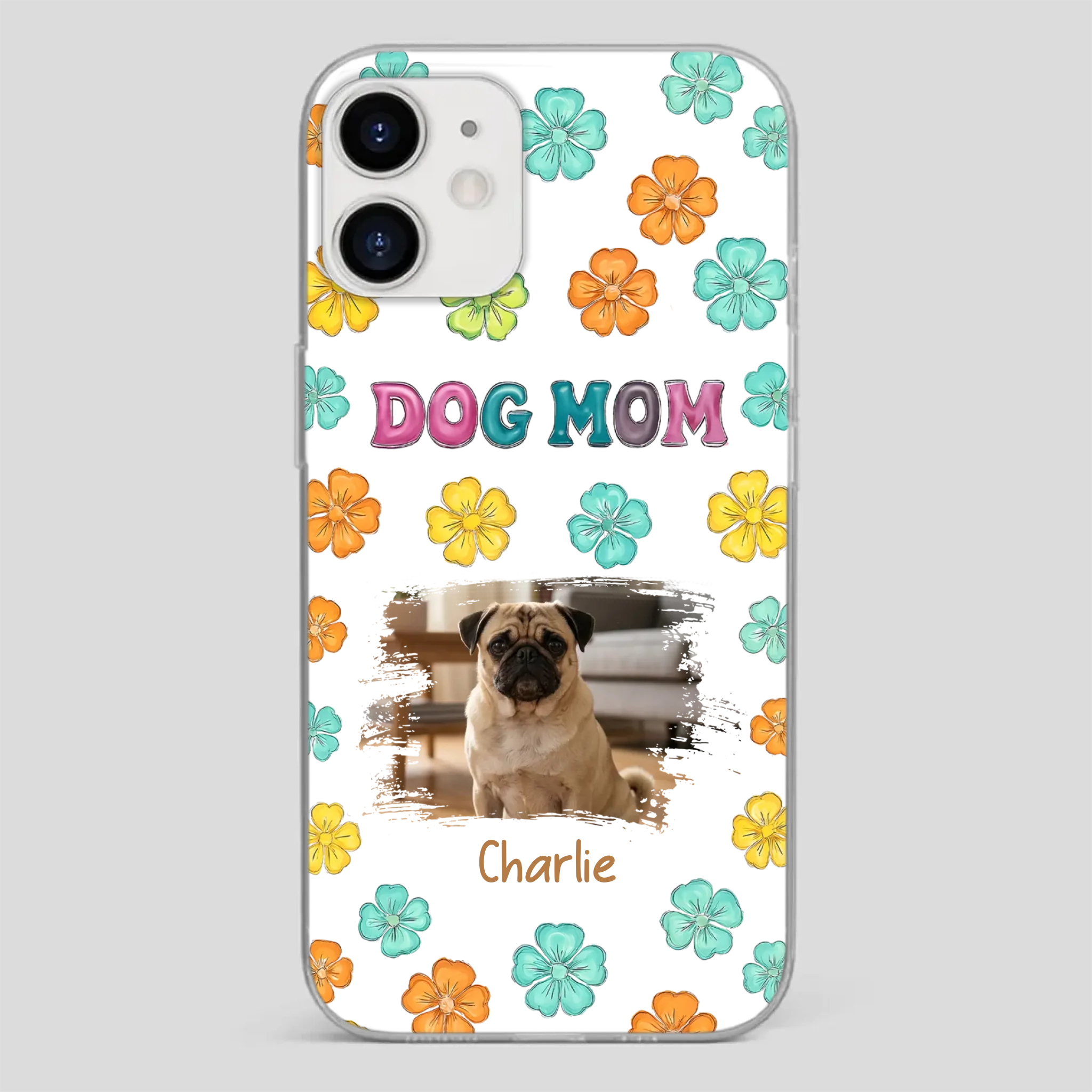 Personalized Pug Lover Phone Case – Custom Dog Name & Photo | 89Prints