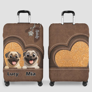 Custom Pug Lover Luggage Cover - Personalized Pet Art & Name | 89Prints