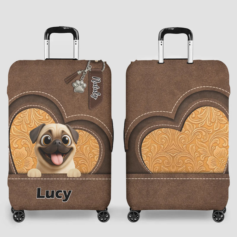 Custom Pug Lover Luggage Cover - Personalized Pet Art & Name | 89Prints