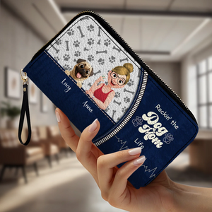Personalized Pug Wallet - Rockin' The Dog Mom Life Gift | 89Prints