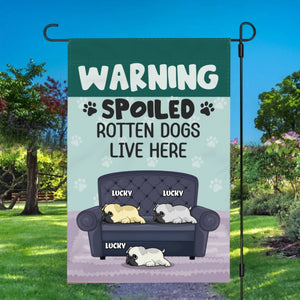 Custom Pug Lover Garden Flag – Spoiled Rotten Dogs Live Here Gift | 89Prints