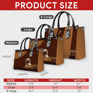 Customized Pug Leather Handbag – Custom Dog Gifts For Owners | 89Prints