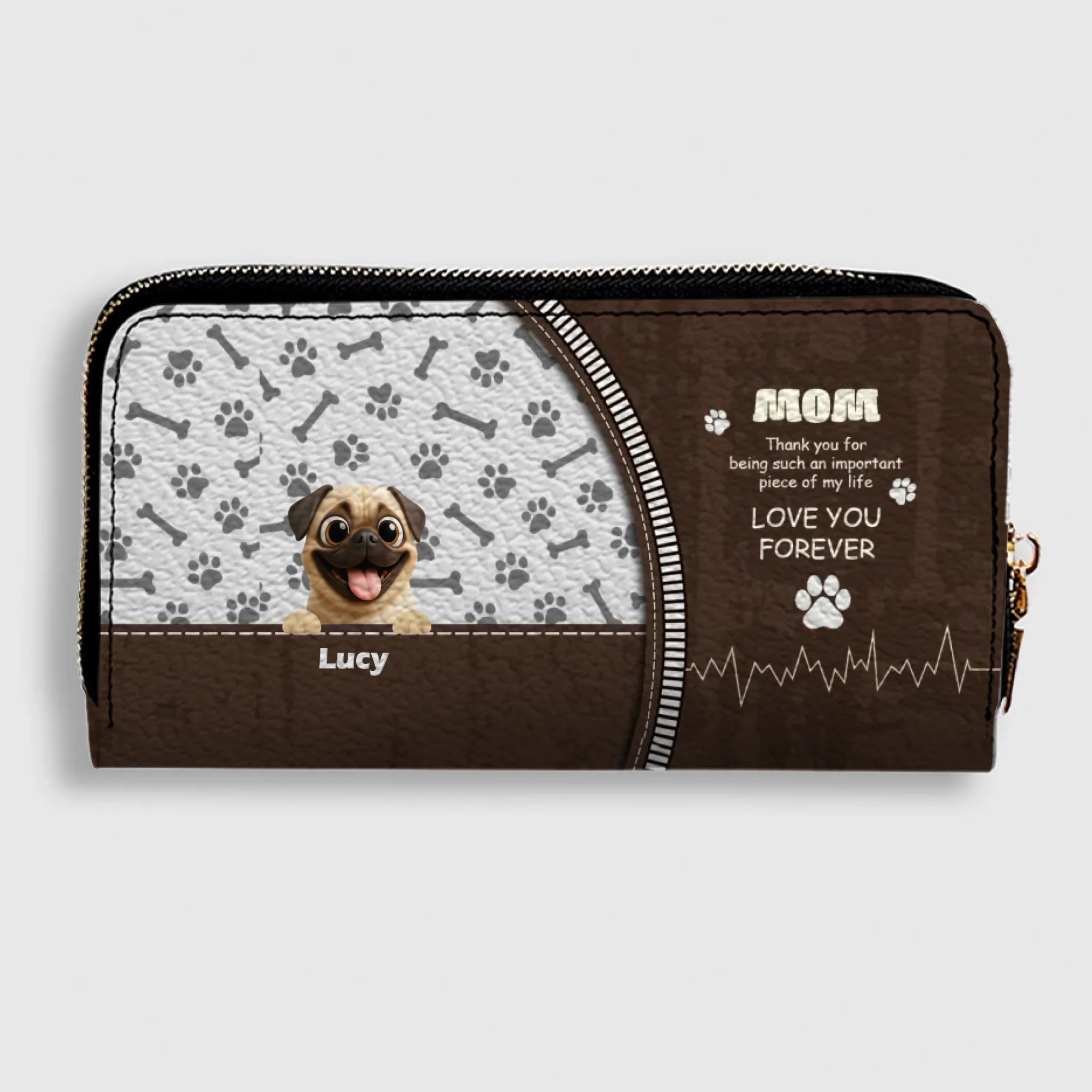 Personalized Pug Wallets – Add Your Cute Pup & Custom Name, Perfect Gift for Pet Lovers - 89Prints