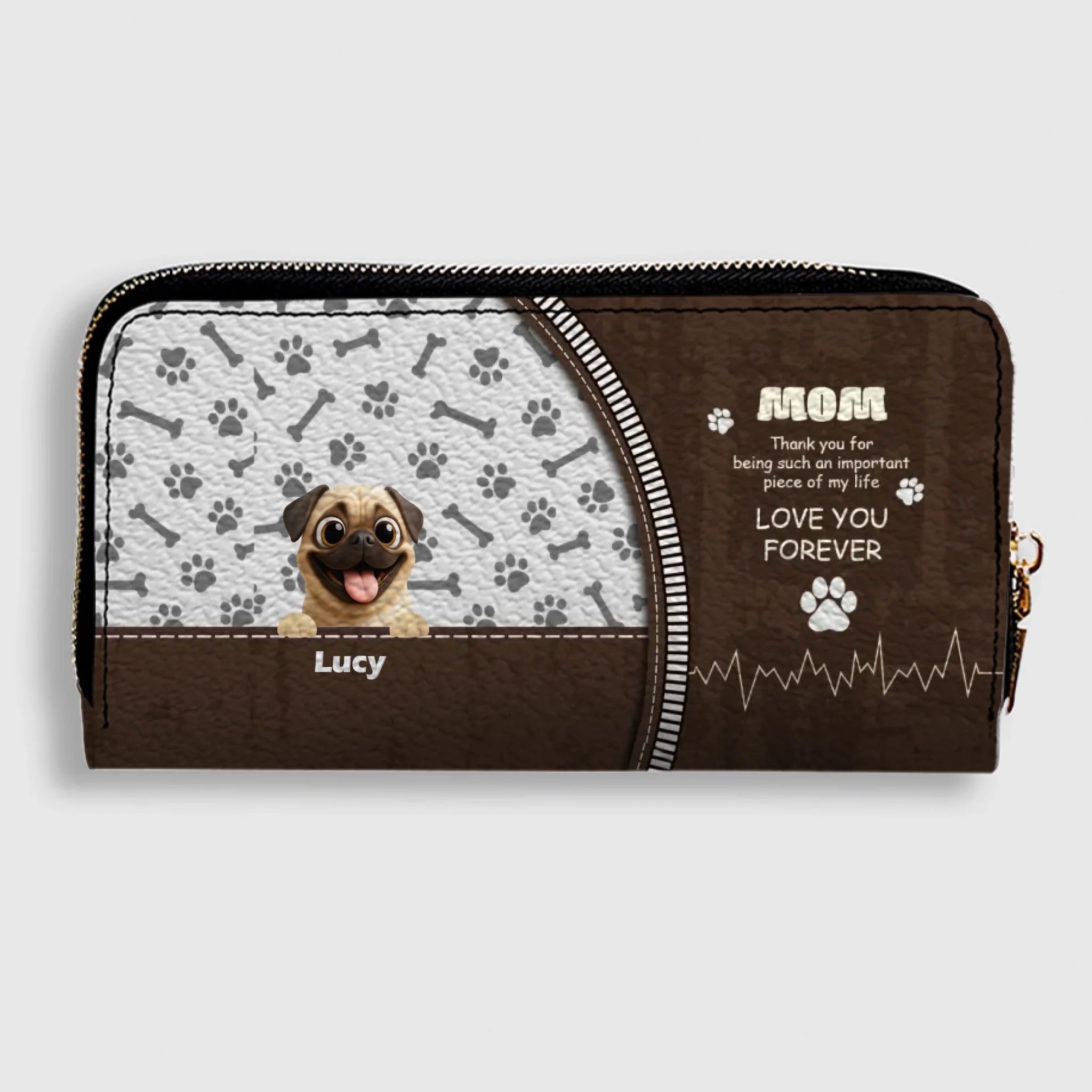 Personalized Pug Wallets – Add Your Cute Pup & Custom Name, Perfect Gift for Pet Lovers - 89Prints
