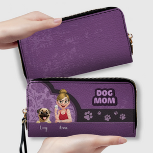 Personalized Pug Lover Wallet – Dog Mom Faux Leather Cartoon Design | 89Prints