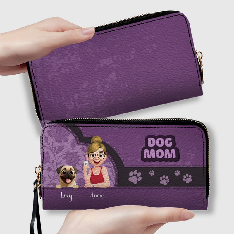 Personalized Pug Lover Wallet – Dog Mom Faux Leather Cartoon Design | 89Prints