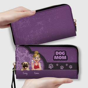 Personalized Pug Lover Wallet – Dog Mom Faux Leather Cartoon Design | 89Prints