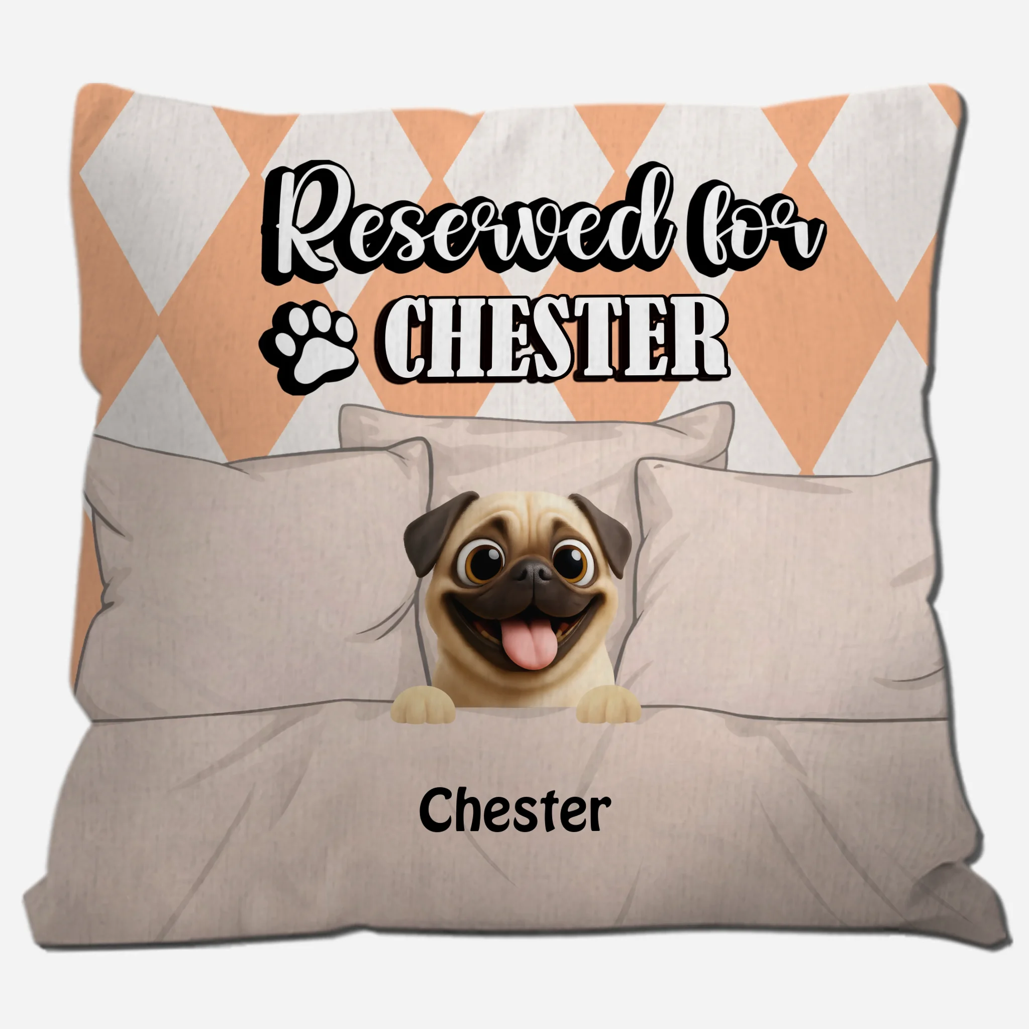 Personalized Pug Lover Pillow - Custom Reserved For Dog's Name Gift – 89Prints