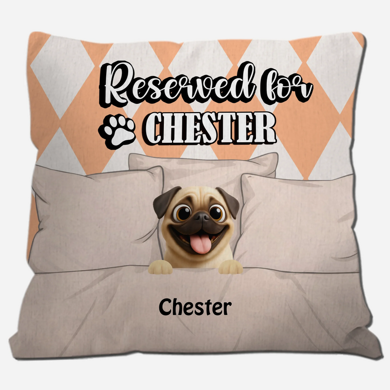 Personalized Pug Lover Pillow - Custom Reserved For Dog's Name Gift – 89Prints