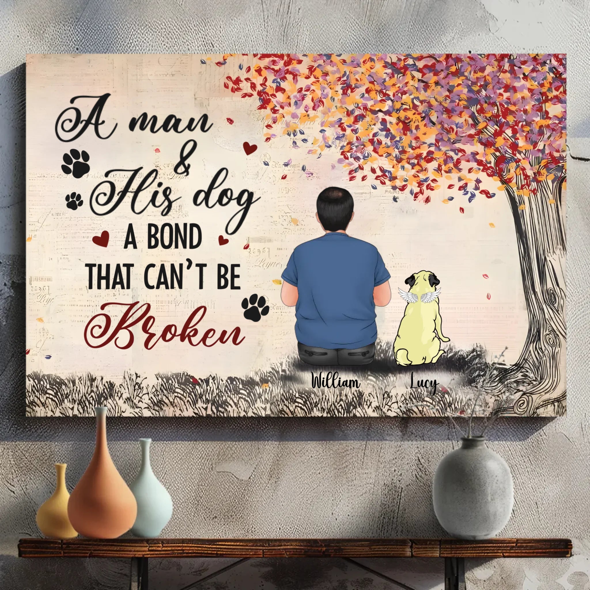 Personalized Pug Lover Canvas – Meaningful Pet Lover Wall Art – 89Prints