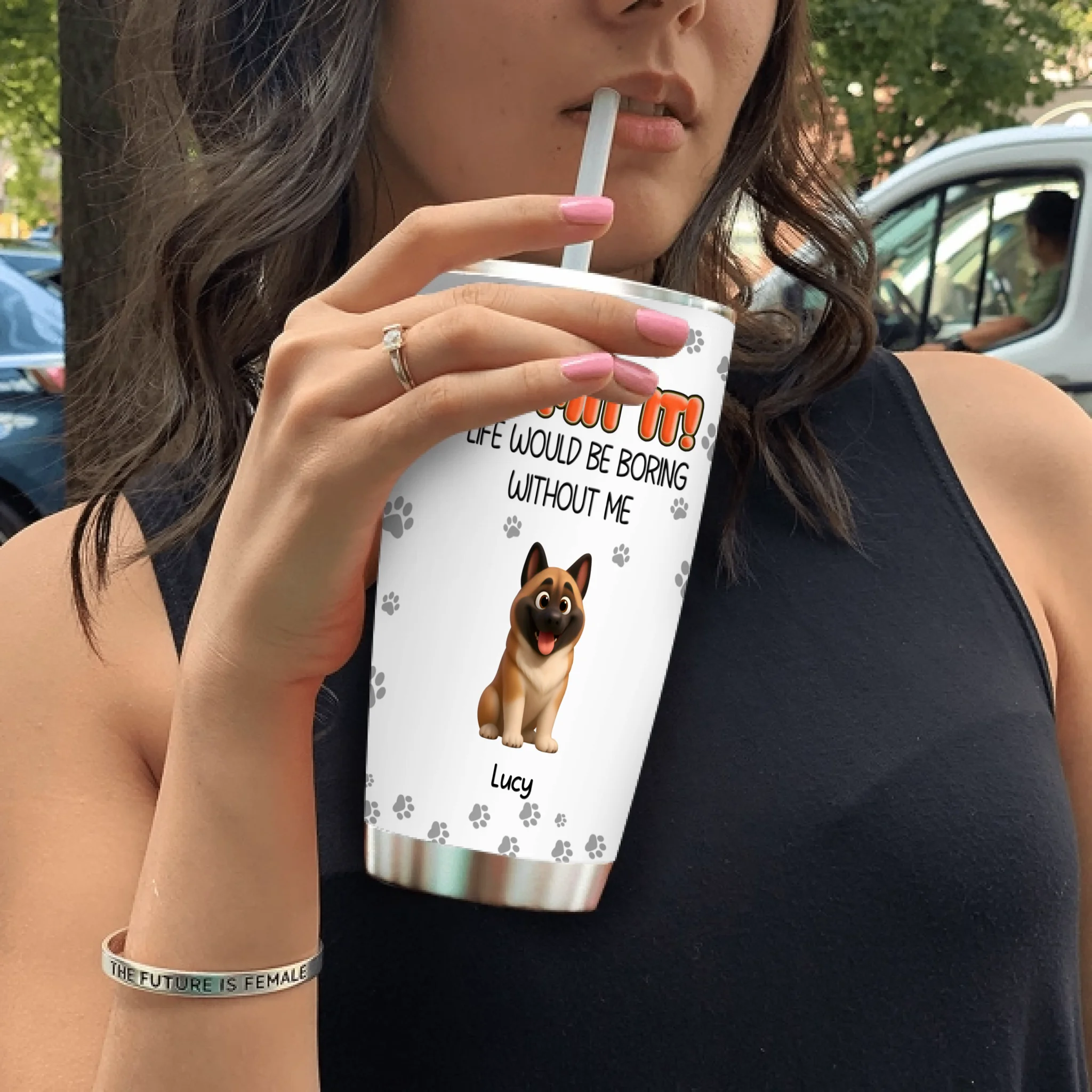 Personalised Dog Lover Tumbler – Admit It Life Would Be Boring Without Dogs Custom Names - 89Prints
