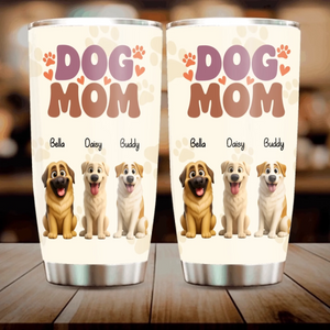 Cute Dog Tumbler – Custom Puppy Illustration With Name For Dog Lover - 89Prints