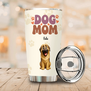 Cute Dog Tumbler – Custom Puppy Illustration With Name For Dog Lover - 89Prints