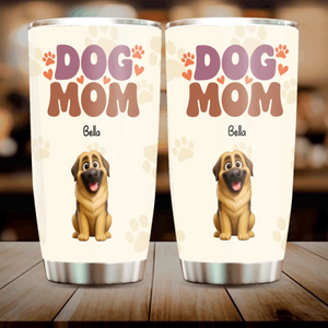 Cute Dog Tumbler – Custom Puppy Illustration With Name For Dog Lover - 89Prints
