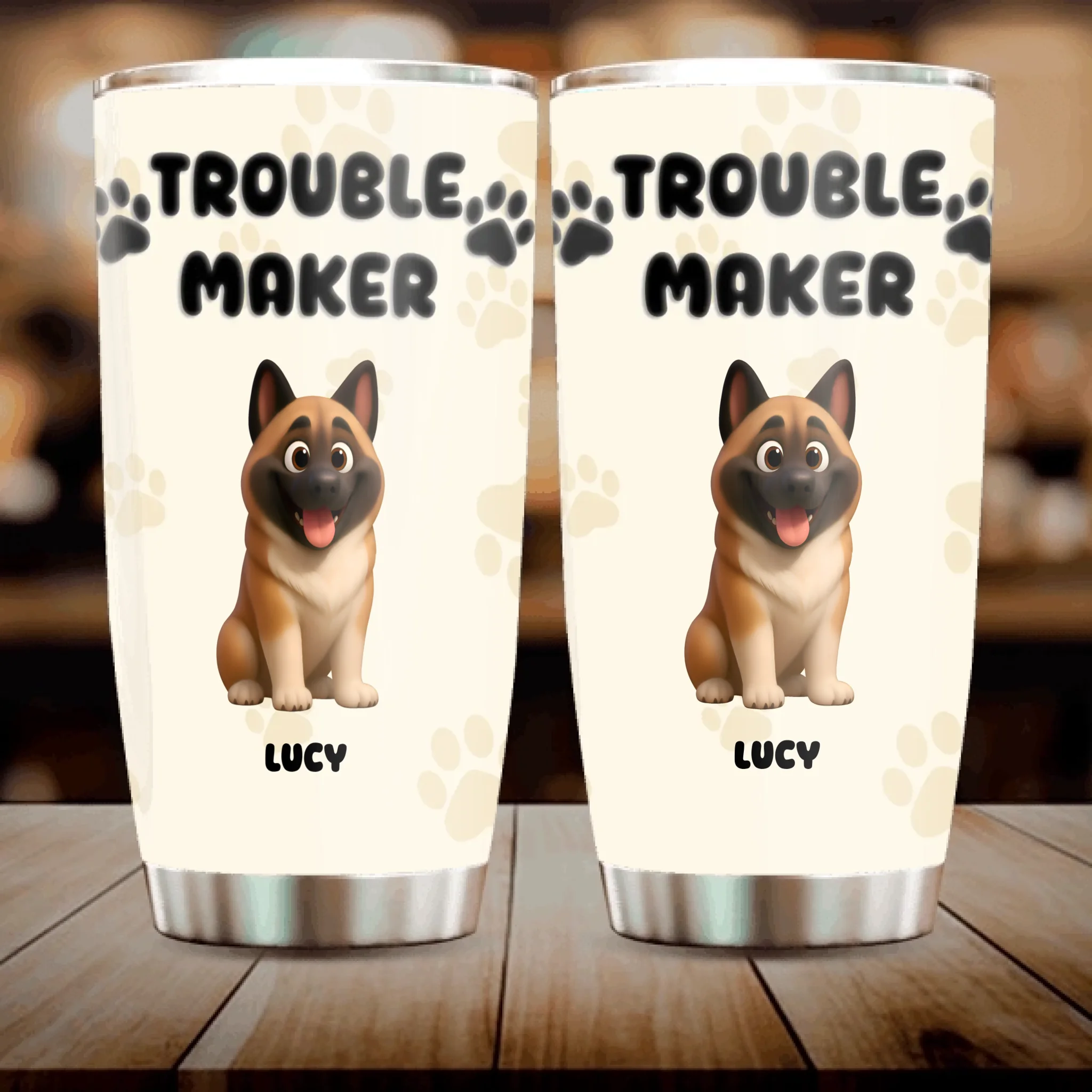 Customized Dog Print Tumbler – Funny Dog Lover Cup With Name Gift For Dog Owners - 89Prints