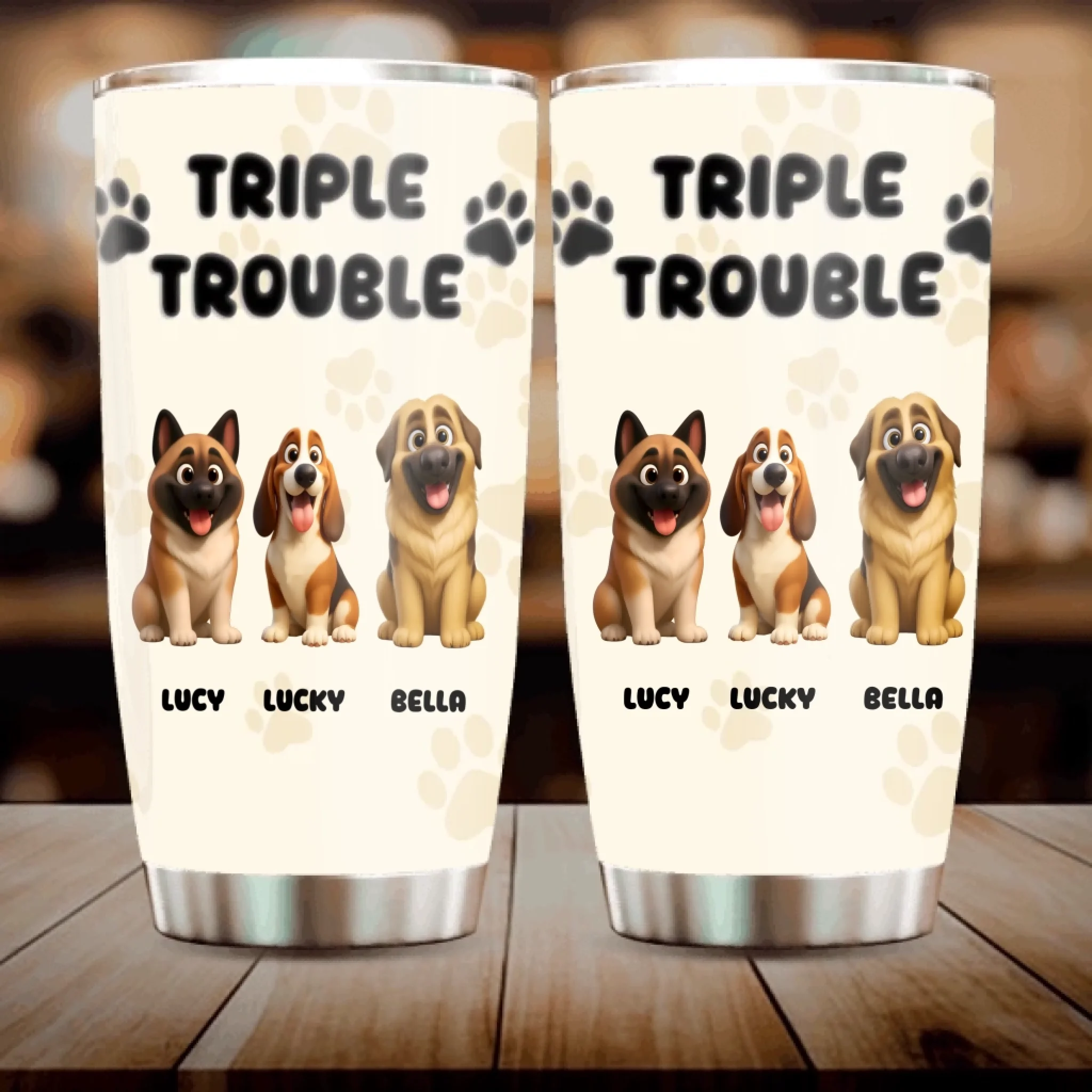 Customized Dog Print Tumbler – Funny Dog Lover Cup With Name Gift For Dog Owners - 89Prints