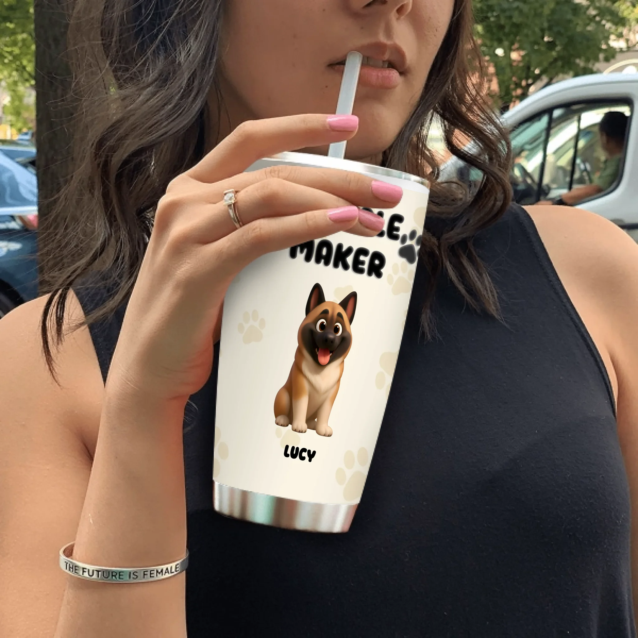 Customized Dog Print Tumbler – Funny Dog Lover Cup With Name Gift For Dog Owners - 89Prints