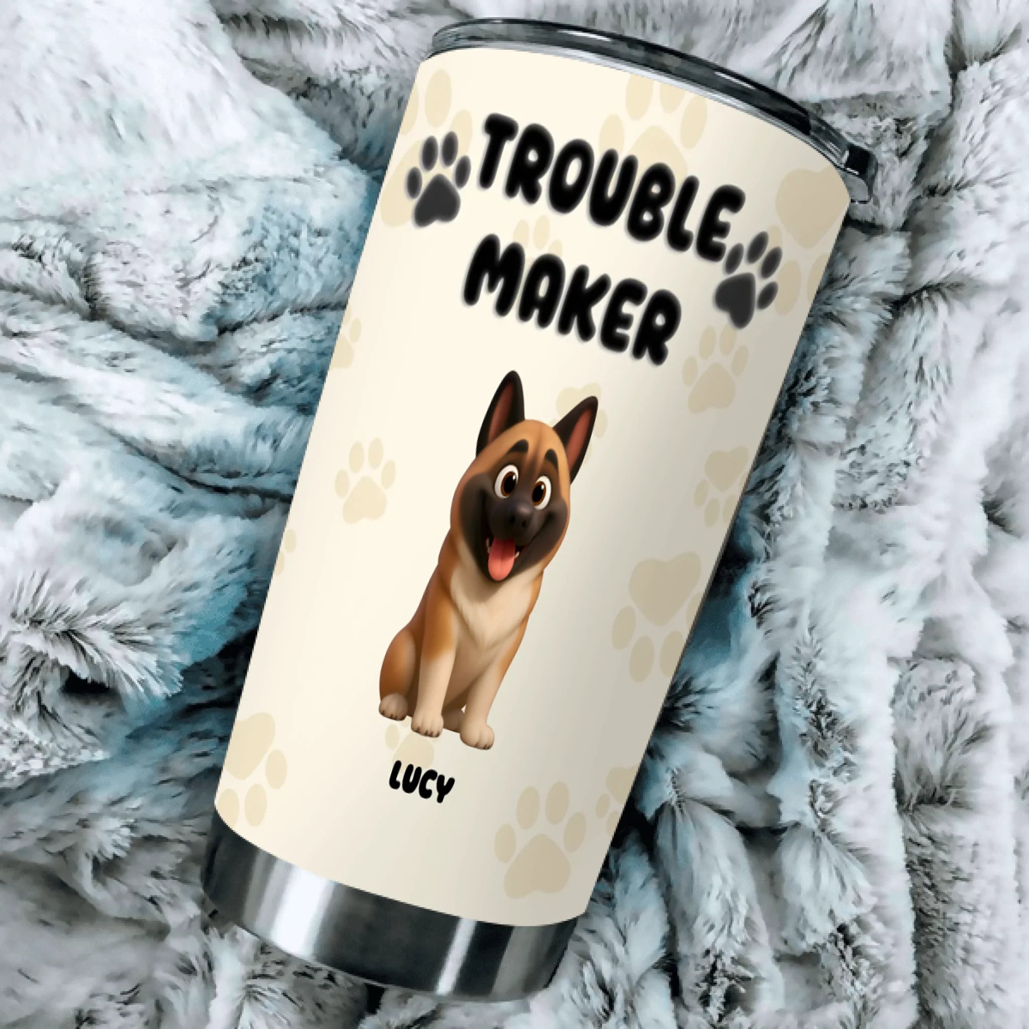 Customized Dog Print Tumbler – Funny Dog Lover Cup With Name Gift For Dog Owners - 89Prints