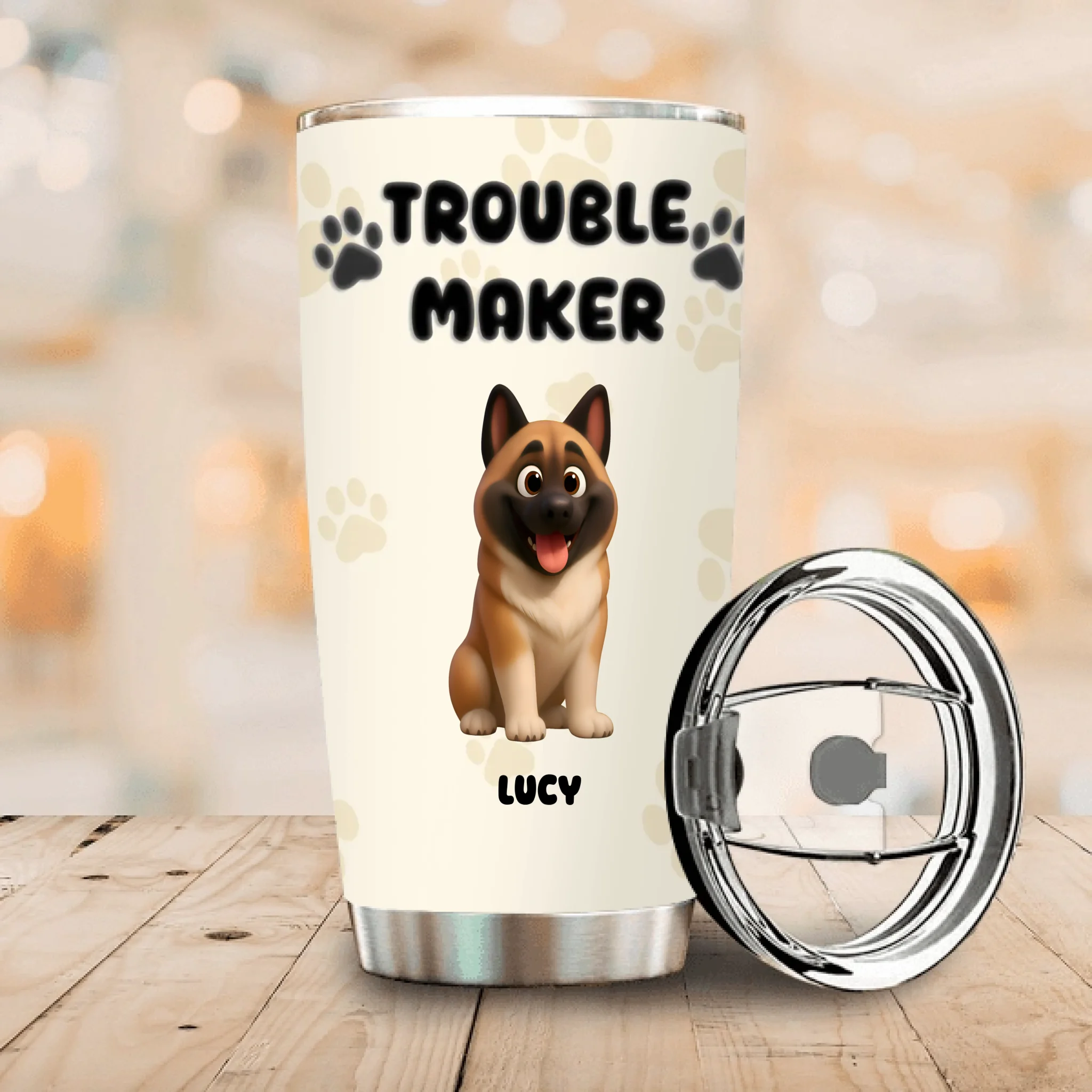 Customized Dog Print Tumbler – Funny Dog Lover Cup With Name Gift For Dog Owners - 89Prints
