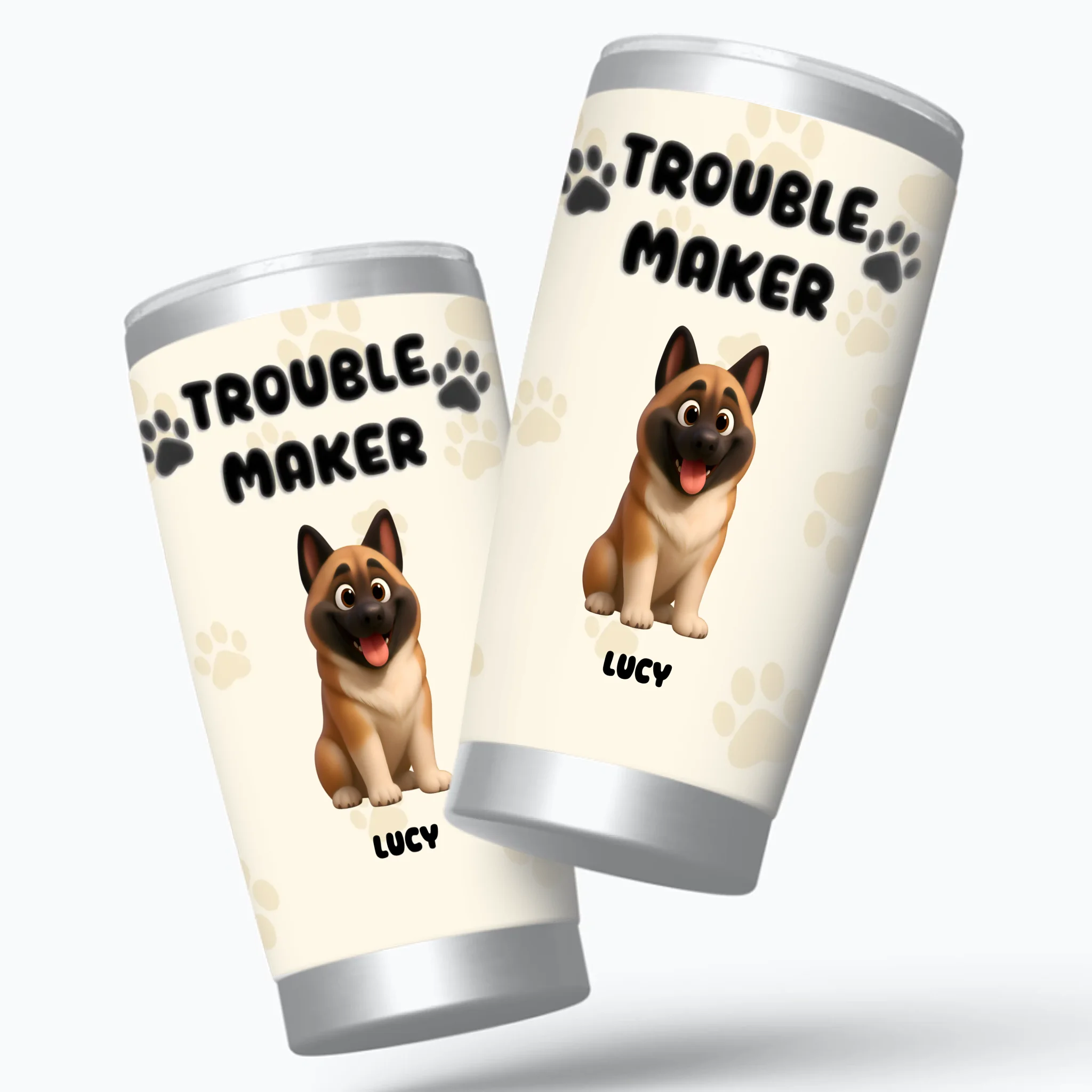 Customized Dog Print Tumbler – Funny Dog Lover Cup With Name Gift For Dog Owners - 89Prints