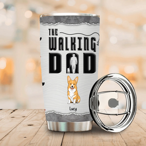 Personalised Dog Dad Tumbler – The Walking Dad Funny Gift With Individualized Dog Name - 89Prints