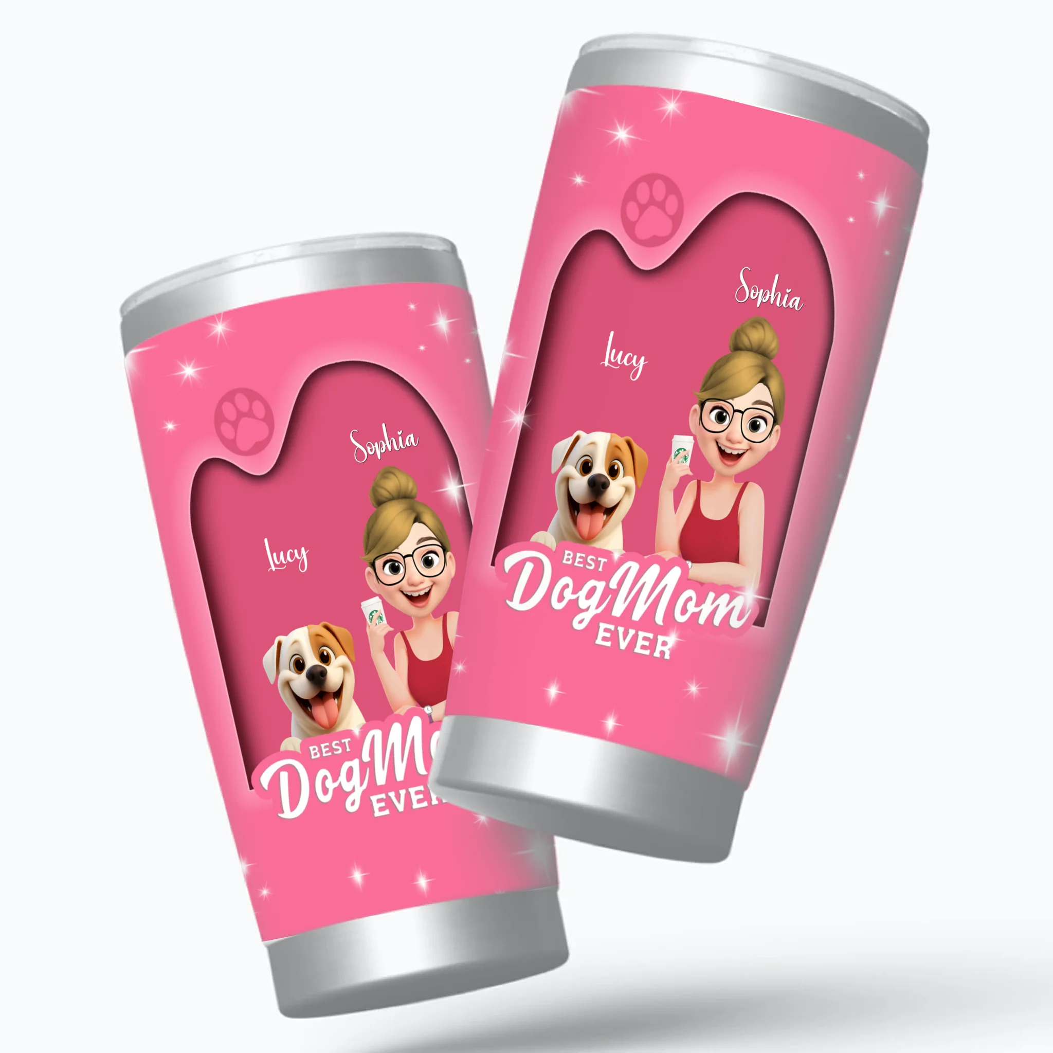 Personalised Dog Tumbler Ideas - Best Dog Mom Ever Unique Gift for Dog Lovers - 89Prints