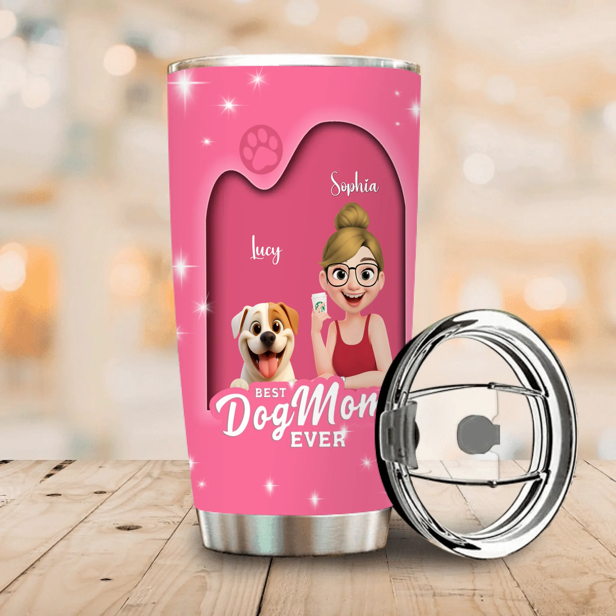 Personalised Dog Tumbler Ideas - Best Dog Mom Ever Unique Gift for Dog Lovers - 89Prints