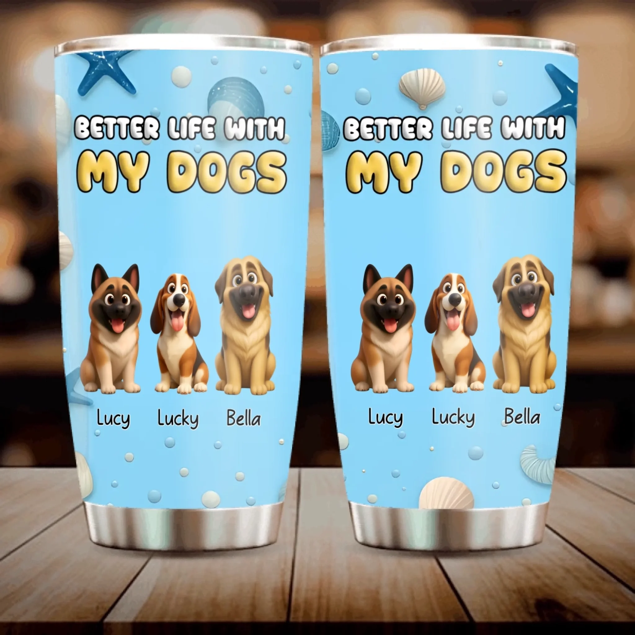 Custom Dog Design Tumbler - Better Life With Dog Perfect Gift For Dog Lovers - 89Prints