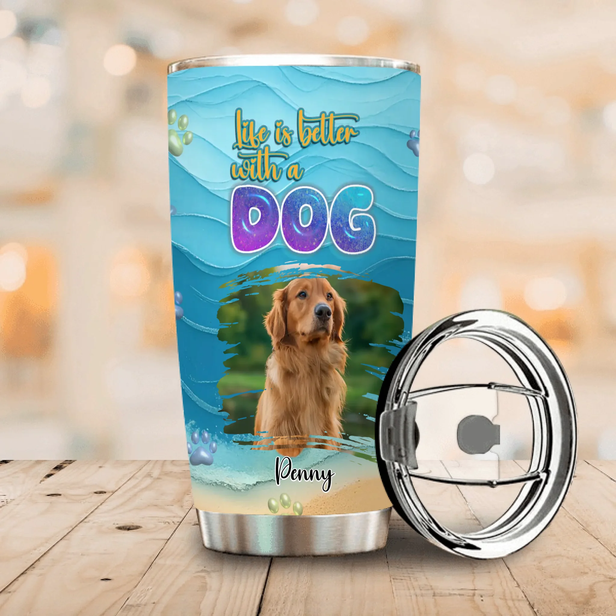Custom Dog Face Tumbler - Life Is Better With A Dog, Gift Ideas For Dog Owners - 89Prints