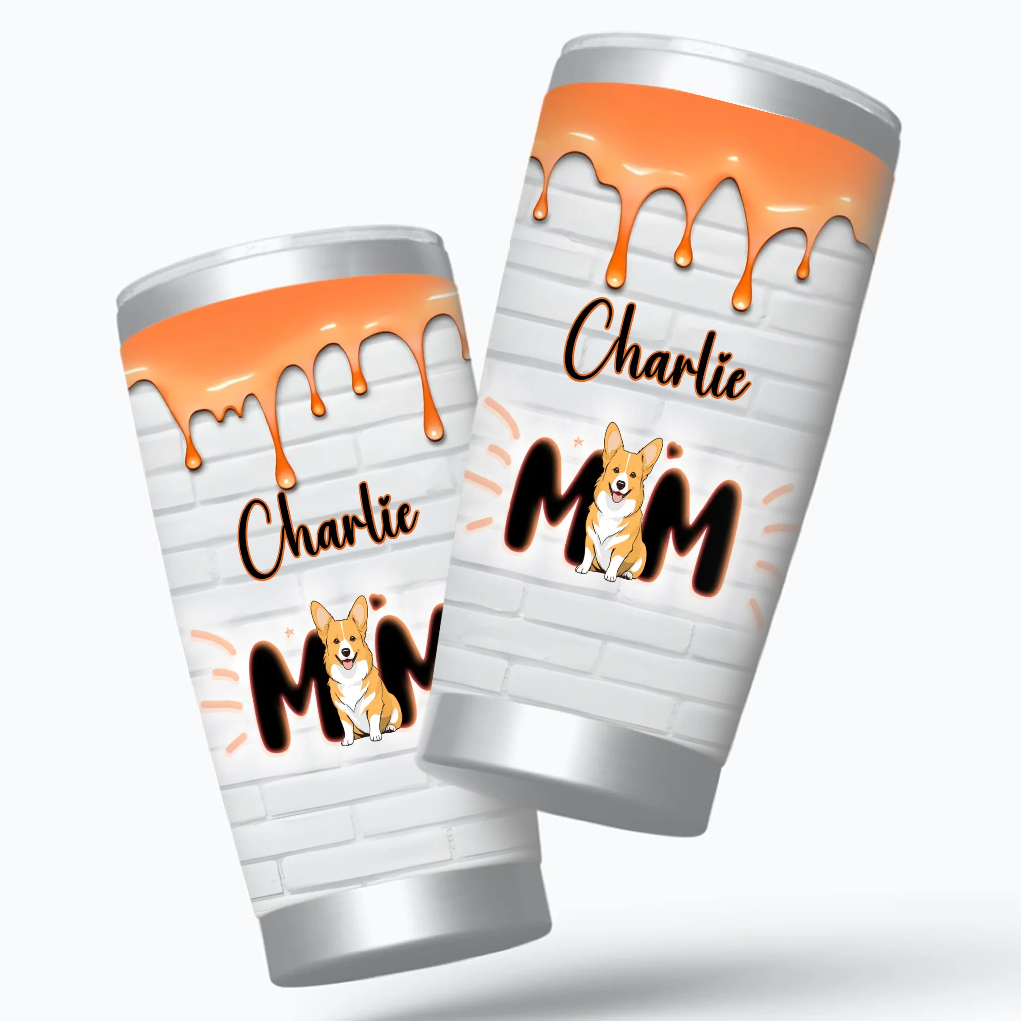 Custom Tumbler - Personalized Dog Name, Cute Gift for Dog Lovers - 89Prints