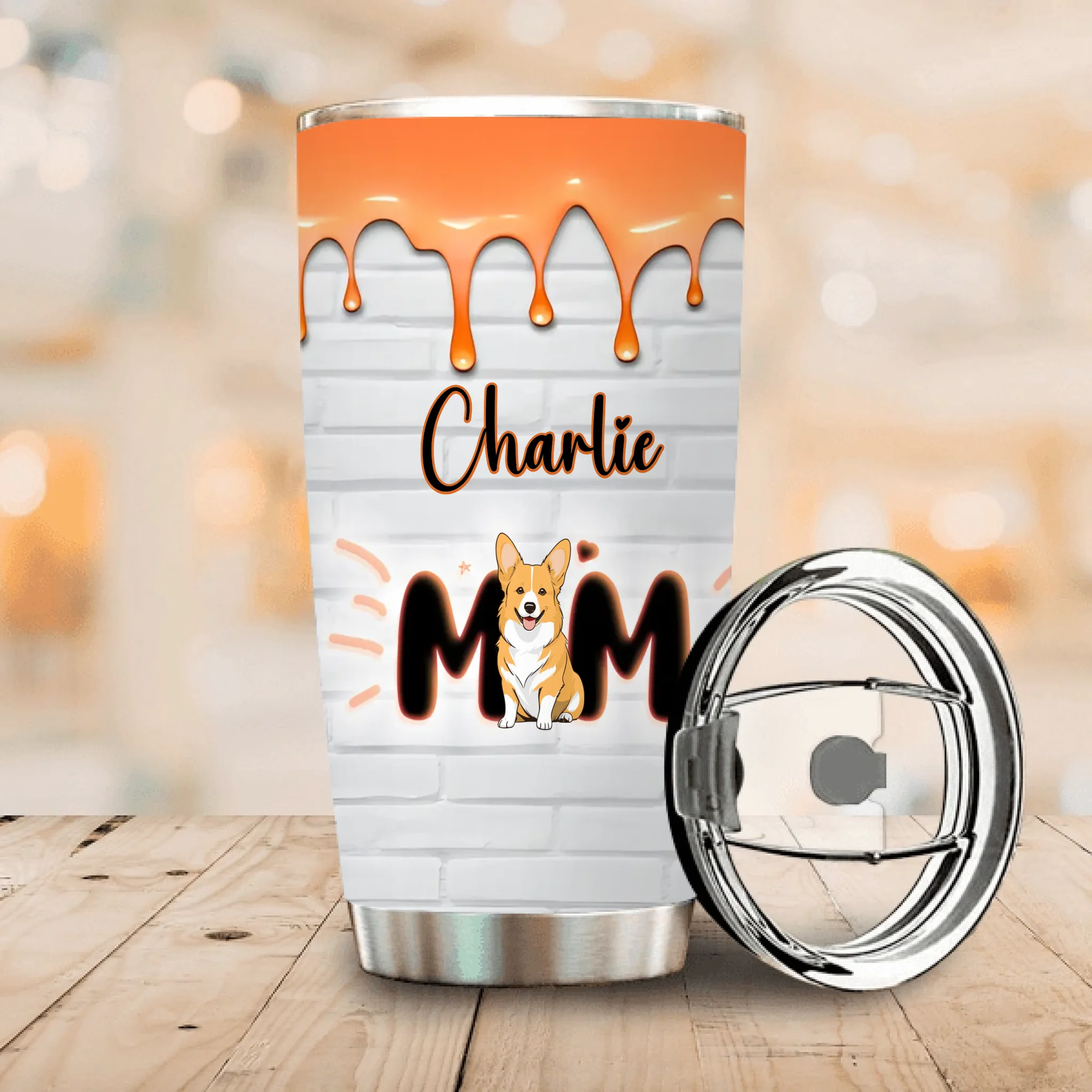 Custom Tumbler - Personalized Dog Name, Cute Gift for Dog Lovers - 89Prints