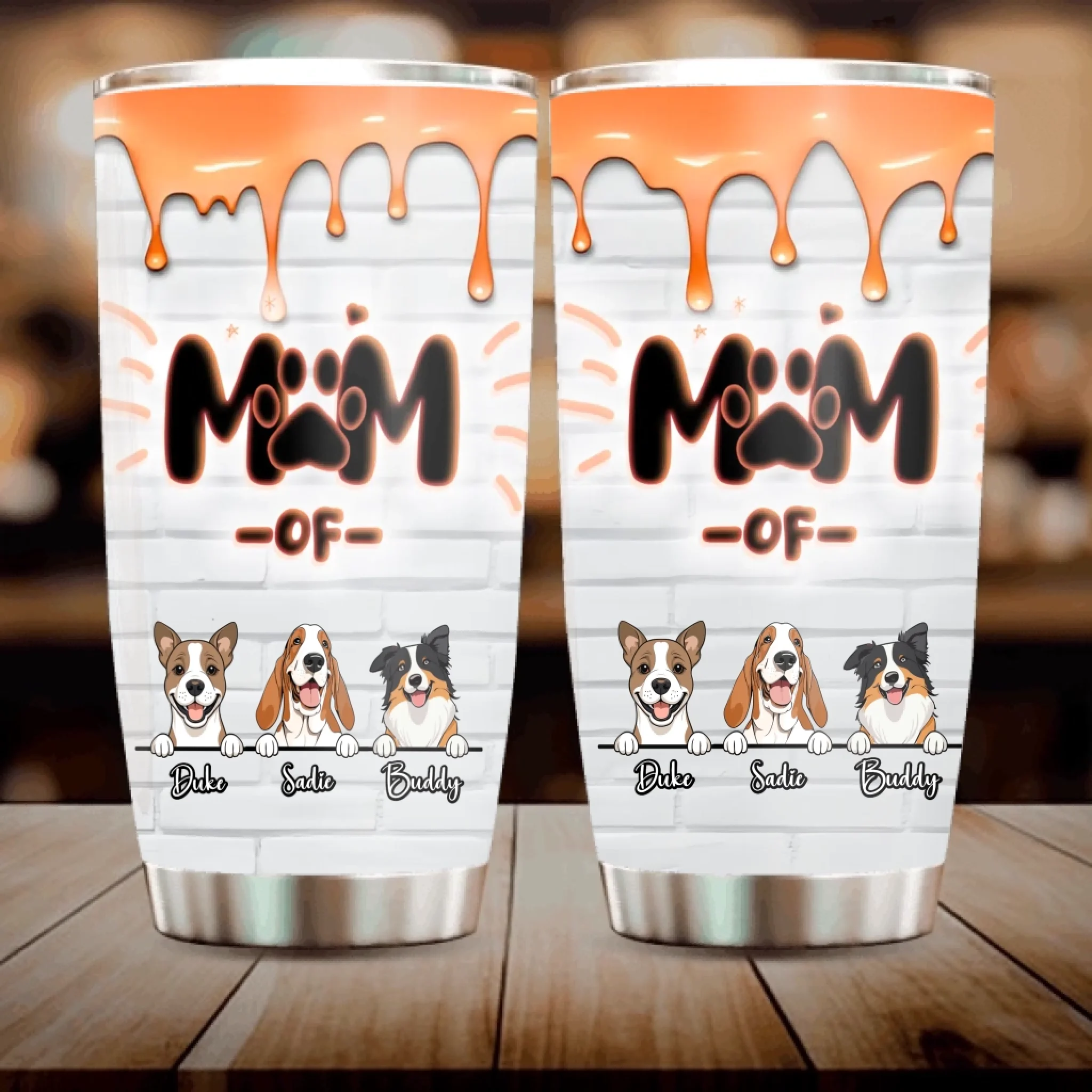 Custom Dog Mom Insulated Tumbler – Unique “Mom Of” Paw Name, Cute Gift for Dog Lovers - 89Prints