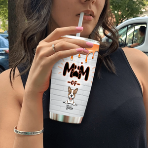 Custom Dog Mom Insulated Tumbler – Unique “Mom Of” Paw Name, Cute Gift for Dog Lovers - 89Prints