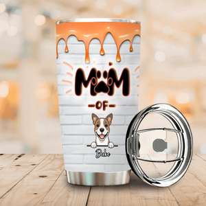 Custom Dog Mom Insulated Tumbler – Unique “Mom Of” Paw Name, Cute Gift for Dog Lovers - 89Prints