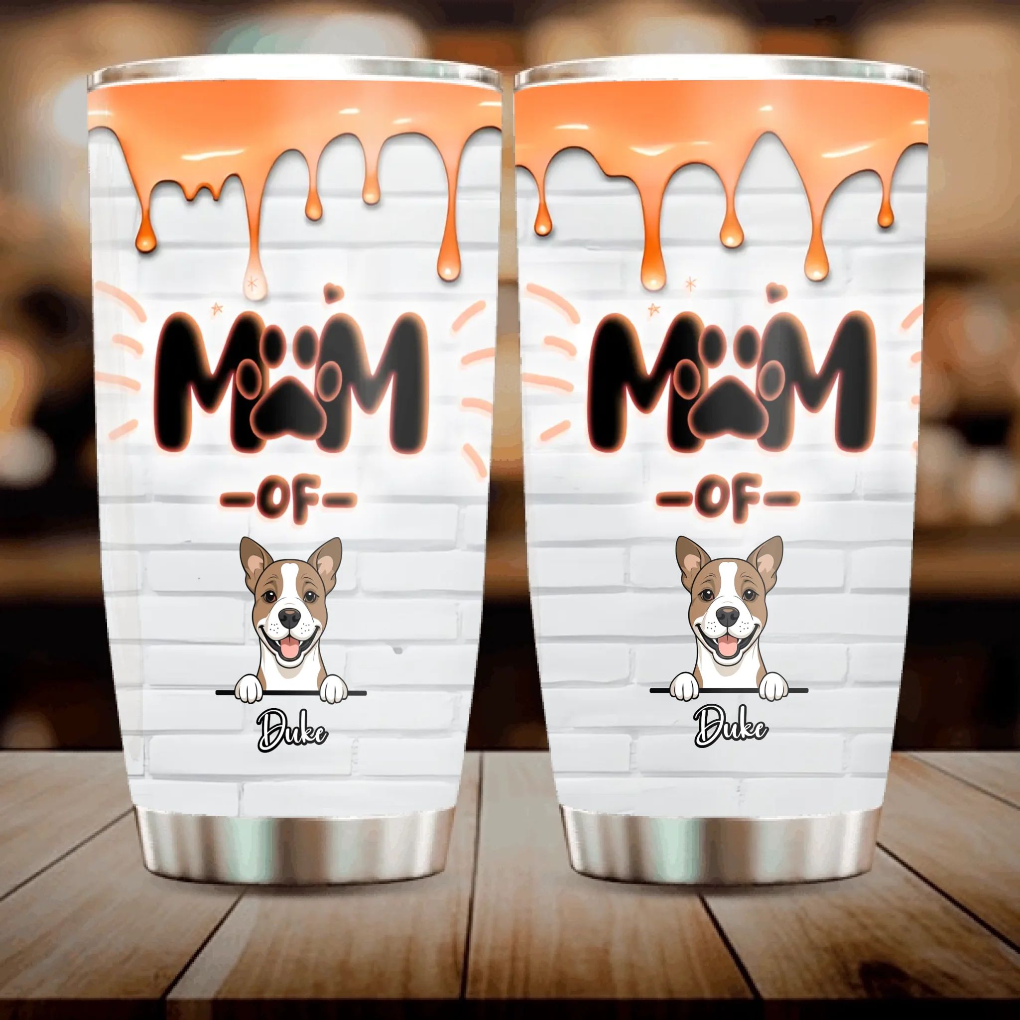 Custom Dog Mom Insulated Tumbler – Unique “Mom Of” Paw Name, Cute Gift for Dog Lovers - 89Prints