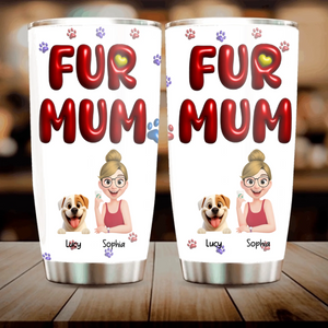 Girl And Dog Tumbler - Customizable Fur Mum Design With Dog & Owner Names - 89Prints