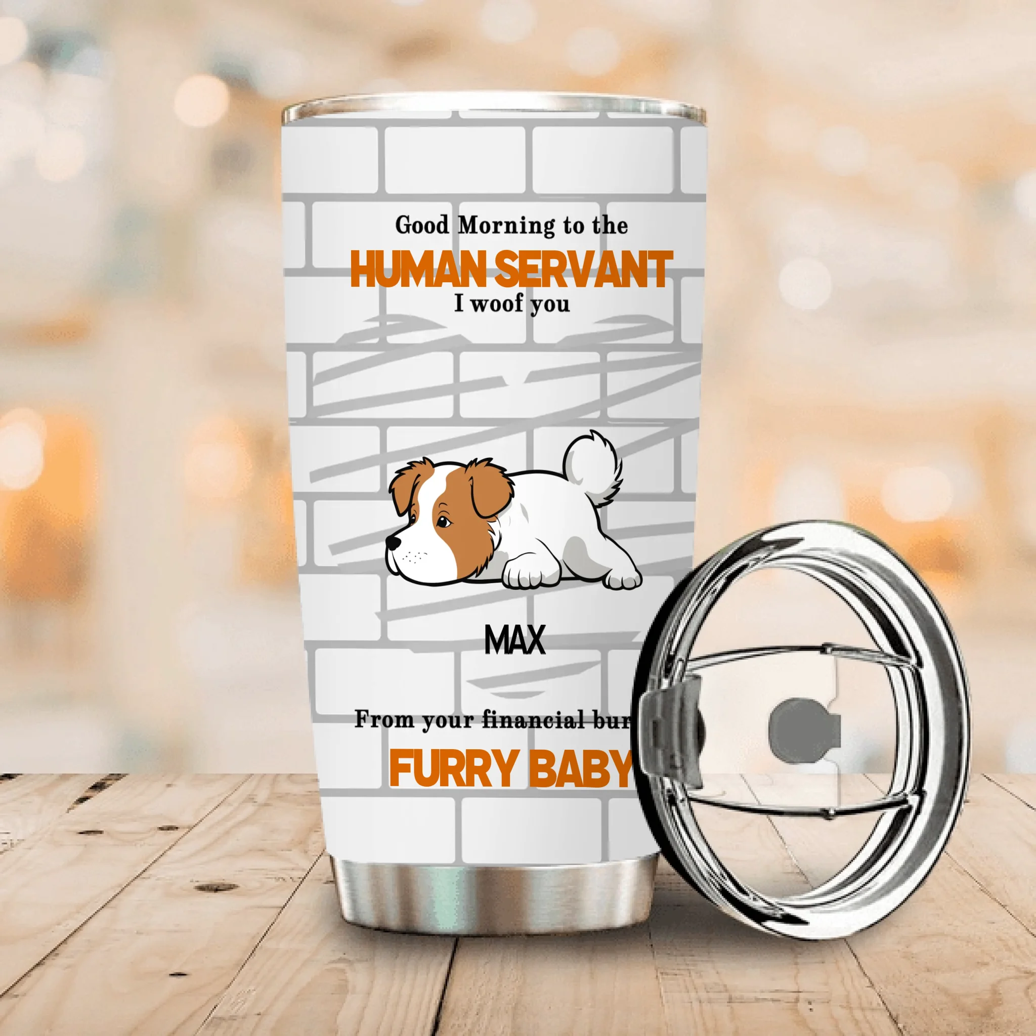 Customized Dog Lover Tumbler - Funny Furry Baby Quote With Uniue Name - 89Prints