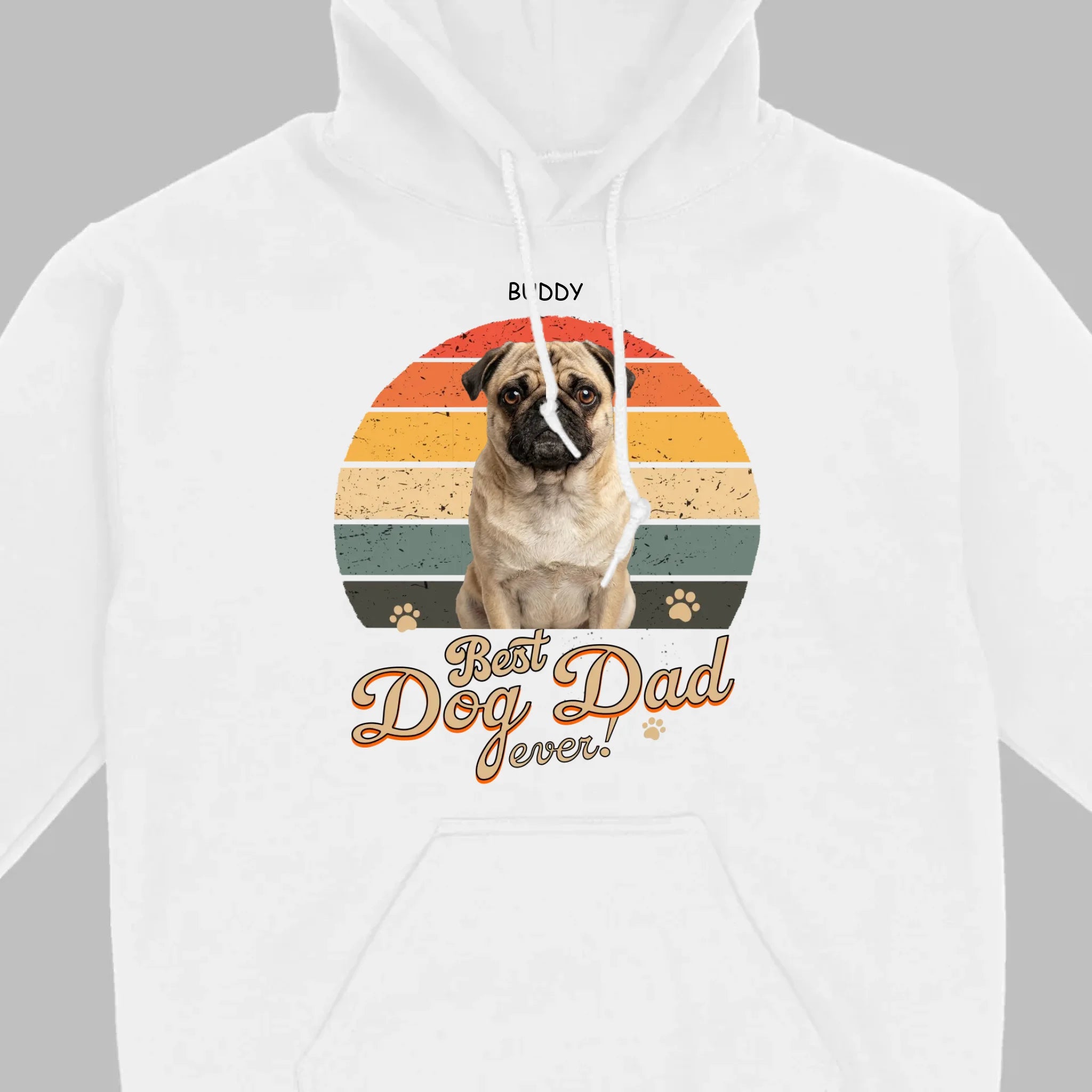 Custom Pug Lover Hoodie - Individualized Best Dog Dad Ever T-Shirts | 89Prints