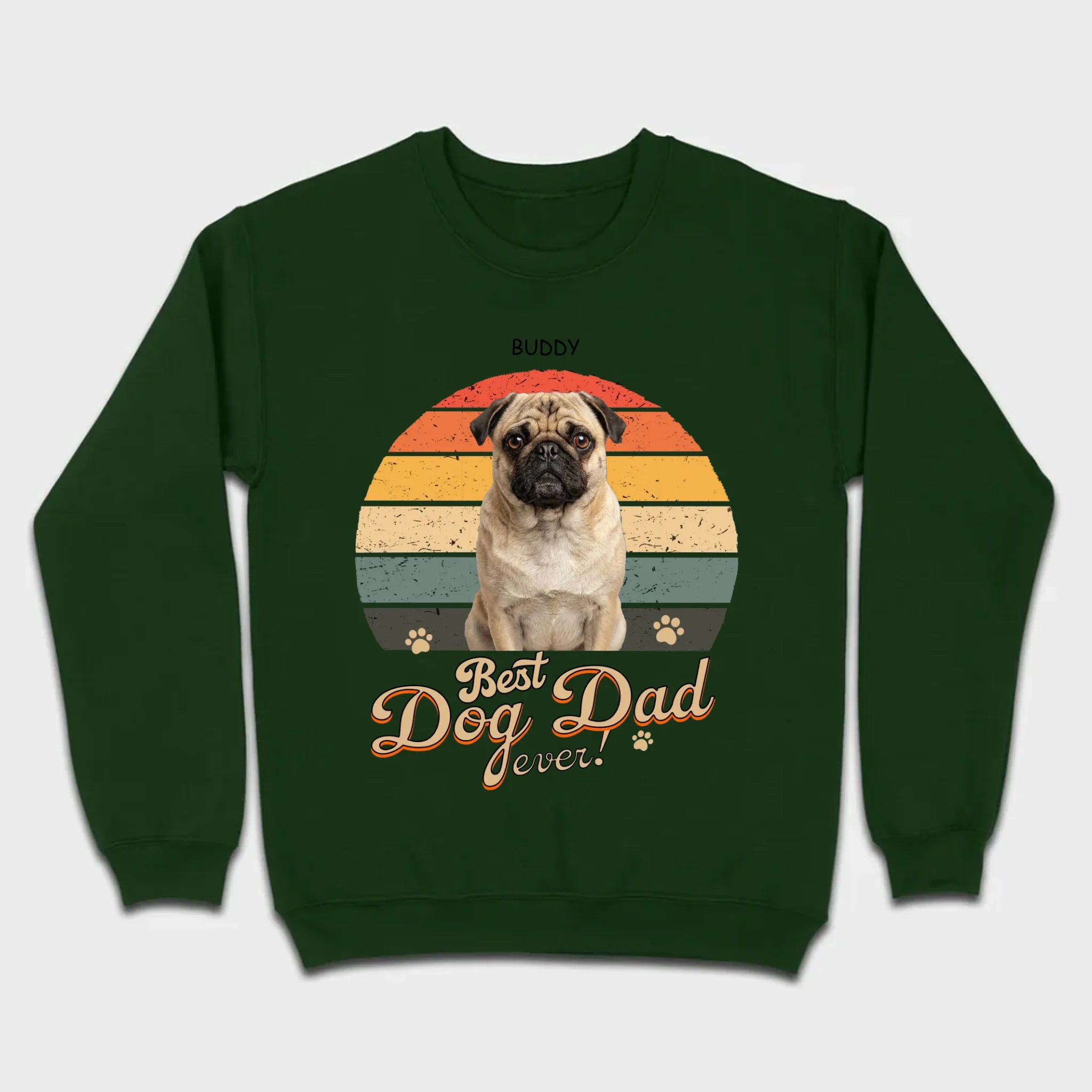 Custom Pug Lover Hoodie - Individualized Best Dog Dad Ever T-Shirts | 89Prints