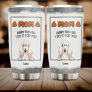 Customizable Dog Present Tumbler – Cute Dog Illustration With Name For Dog Lovers - 89Prints