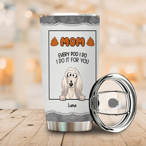 Customizable Dog Present Tumbler – Cute Dog Illustration With Name For Dog Lovers - 89Prints