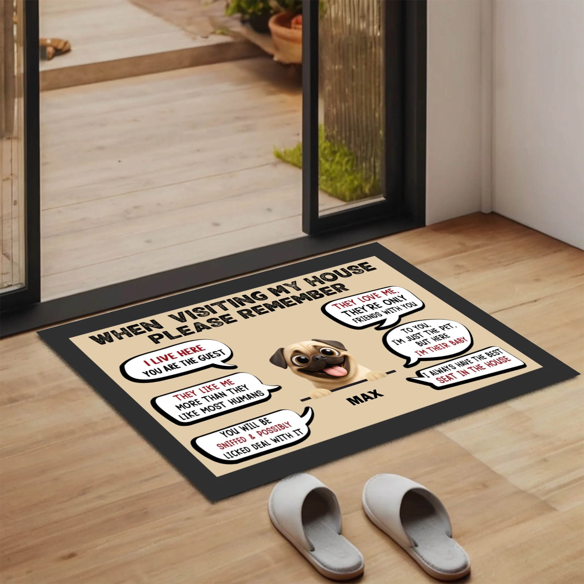 Personalized Pug Lover Doormat – Funny When Visiting My House Gift | 89Prints