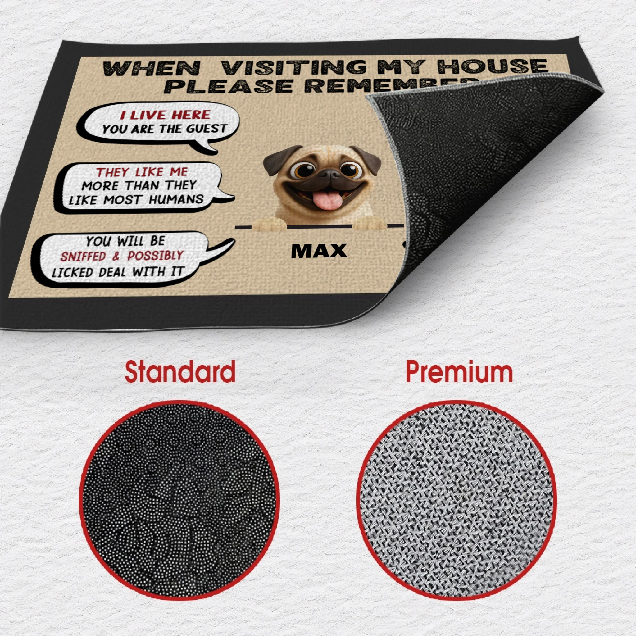 Personalized Pug Lover Doormat – Funny When Visiting My House Gift | 89Prints