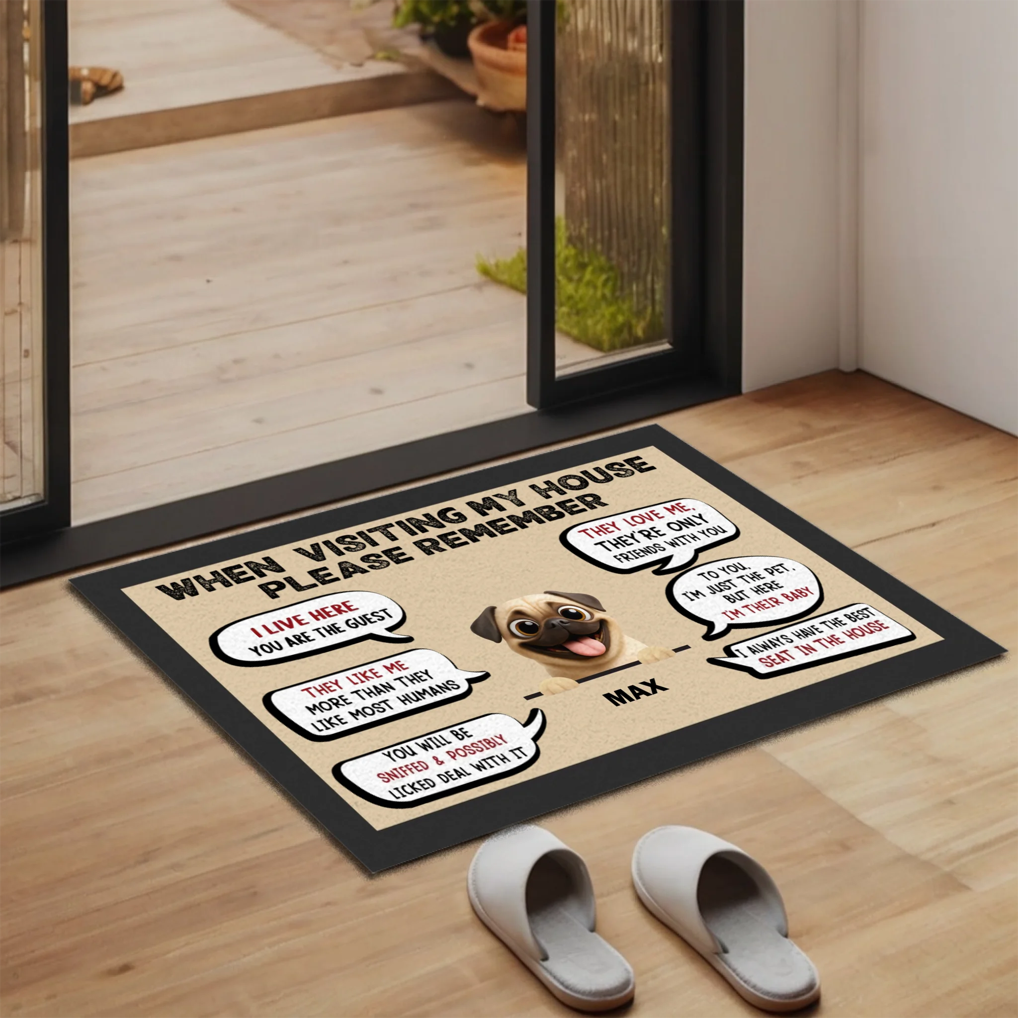Personalized Pug Lover Doormat – Funny When Visiting My House Gift | 89Prints