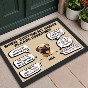 Personalized Pug Lover Doormat – Funny When Visiting My House Gift | 89Prints