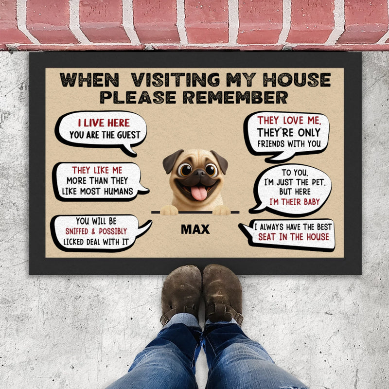 Personalized Pug Lover Doormat – Funny When Visiting My House Gift | 89Prints