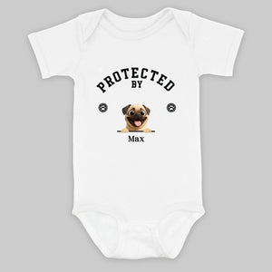 Personalized Pug Baby Onesie – Protected By Custom Dog Design | 89Prints
