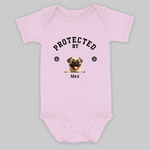 Personalized Pug Baby Onesie – Protected By Custom Dog Design | 89Prints